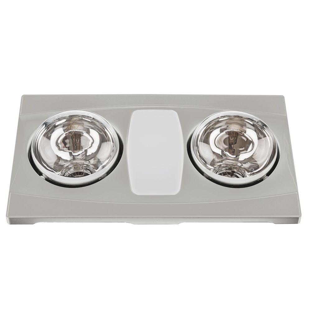 Aero Pure Fans A515A SN 2 Bulb Heater with LED & Ventilation in Satin Nickel